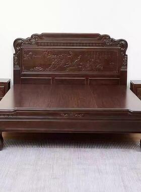 南美全榫.卯紫檀木18米木加床实明58438清古典中式雕花厚双人主卧