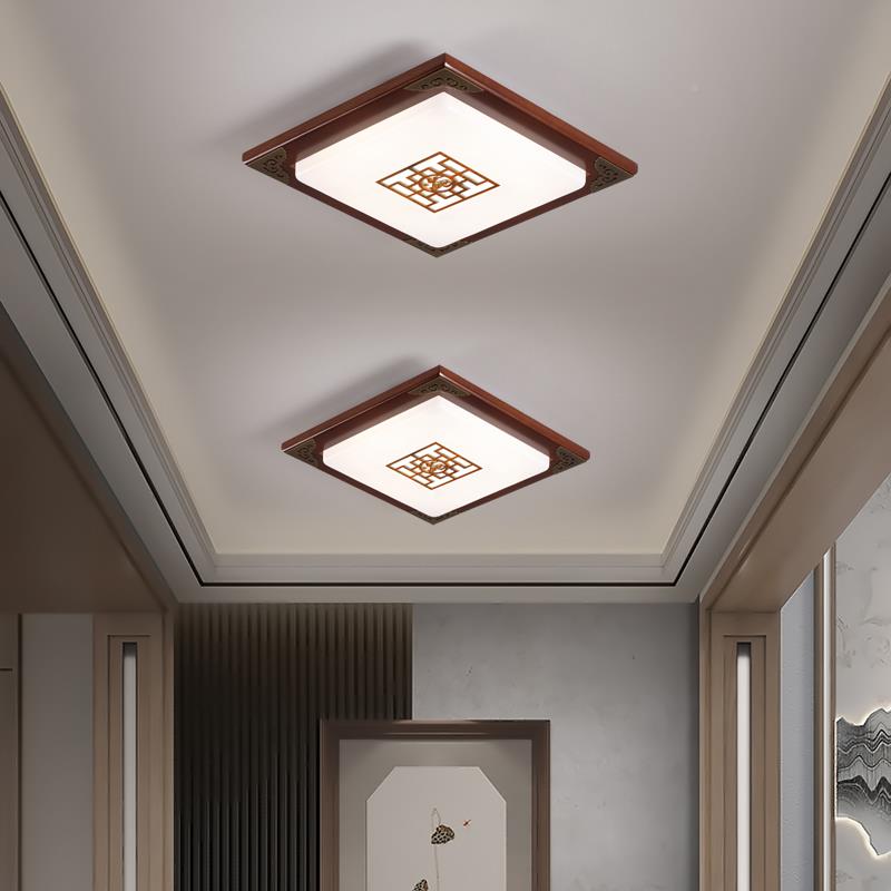 中灯过道灯走廊灯帽吸顶灯实木圆形复AD025古阳台灯衣间具入户式