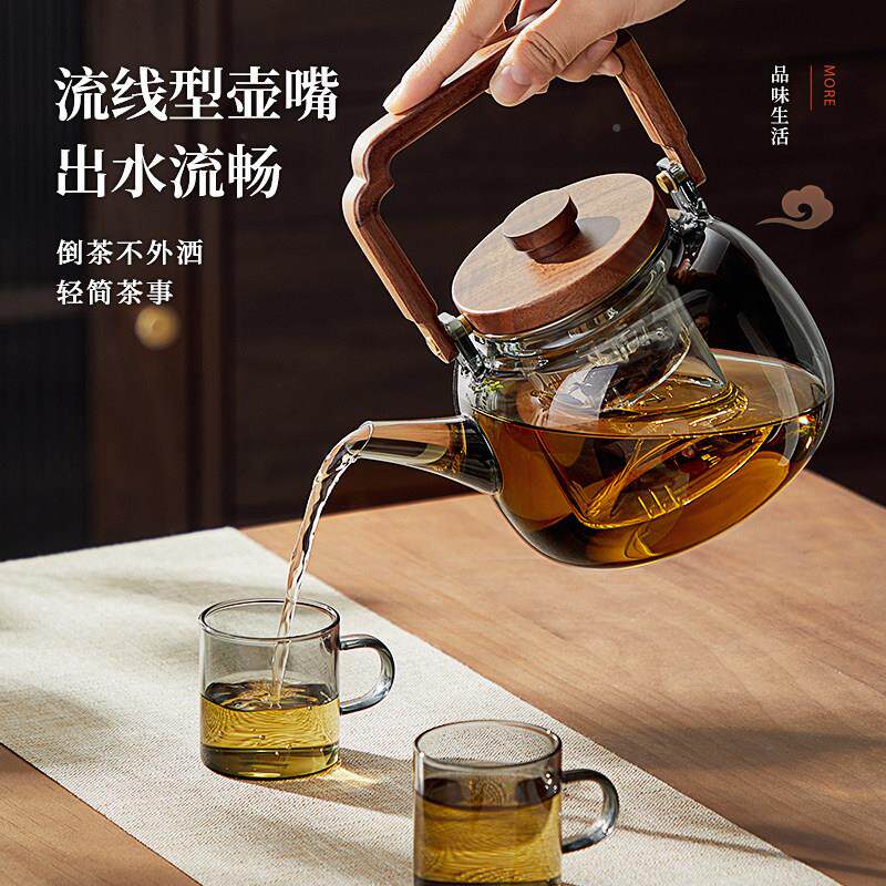 忆灵意茶玻璃家煮茶加厚耐热泡茶壶壶用围炉煮茶壶茶具黑晶炉专用