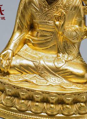 全鎏金思《萨迦五祖》AVJ工铜雕精花家用萨迦派八巴五代》铜像摆