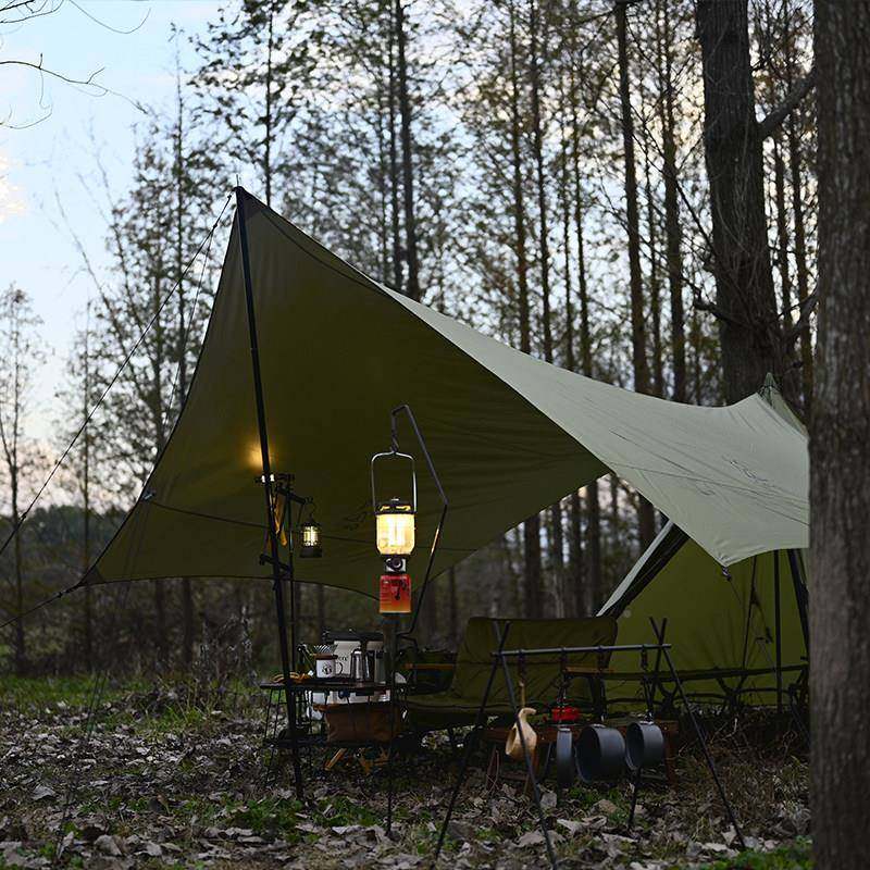 GERC几涤纶天营幕户防外帐篷露营折叠便携式客GR-TP-PH黑胶遮阳防