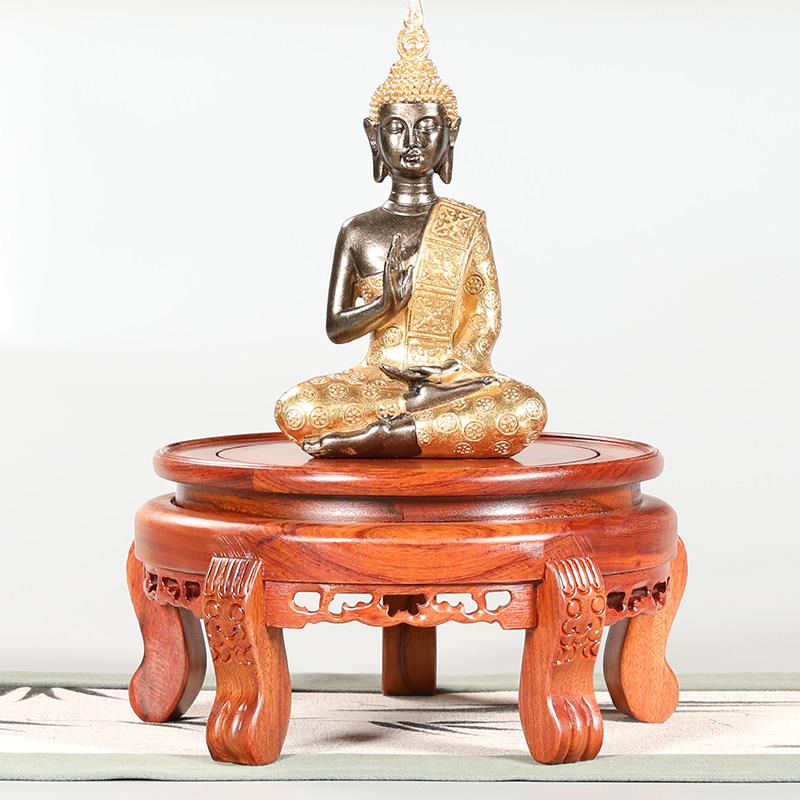 实木质圆壶形花坛瓶盆景底座奇石鱼缸KCO盆花酒佛像茶工艺品摆饰