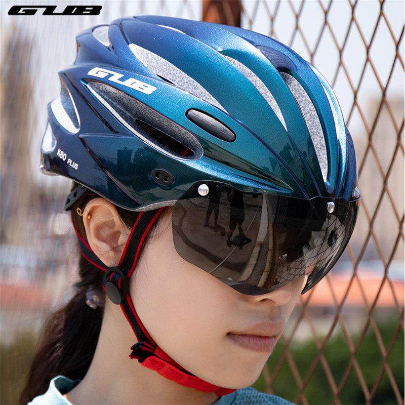 bgu 山地公路自行安车行头盔带风镜装K80plus备男女单车全帽夏骑