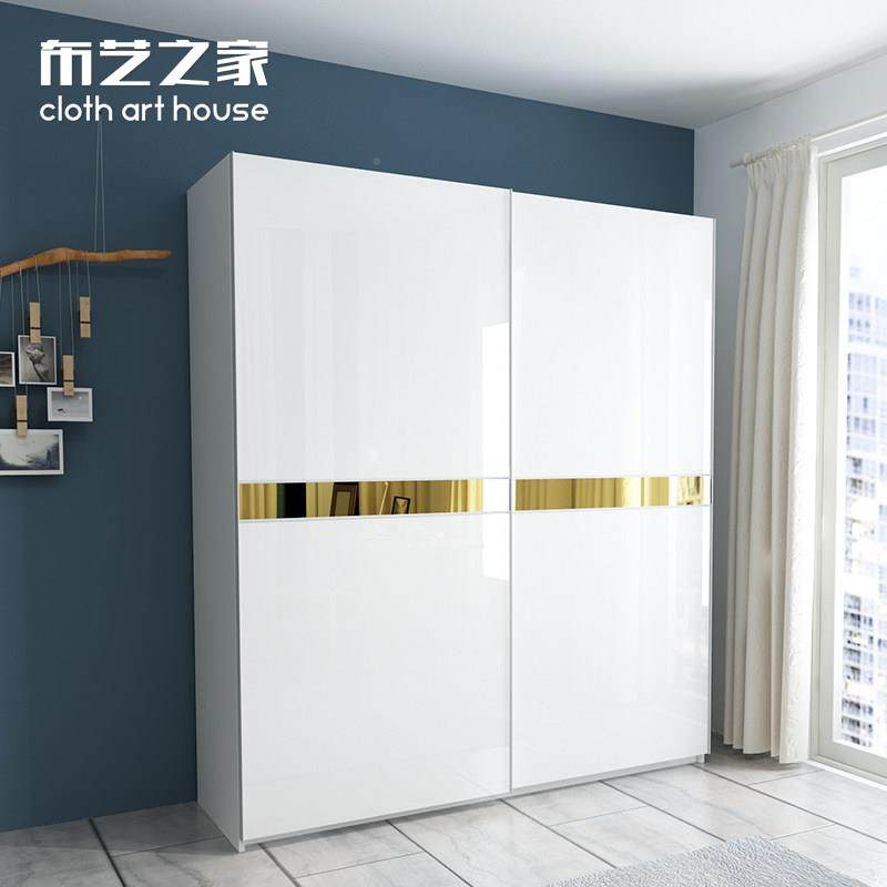 衣柜子实木板烤漆门推拉门移多功约能整体衣橱定制衣帽间简94294