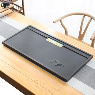 盘天然乌石茶盘单家石用金简约茶具客厅整块OAG高档头茶海茶台盘