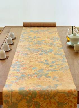 爱奇葩 原创无席艳桌中式茶长条防水旗WHJ茶旗双高端茶桌垫布桌旗