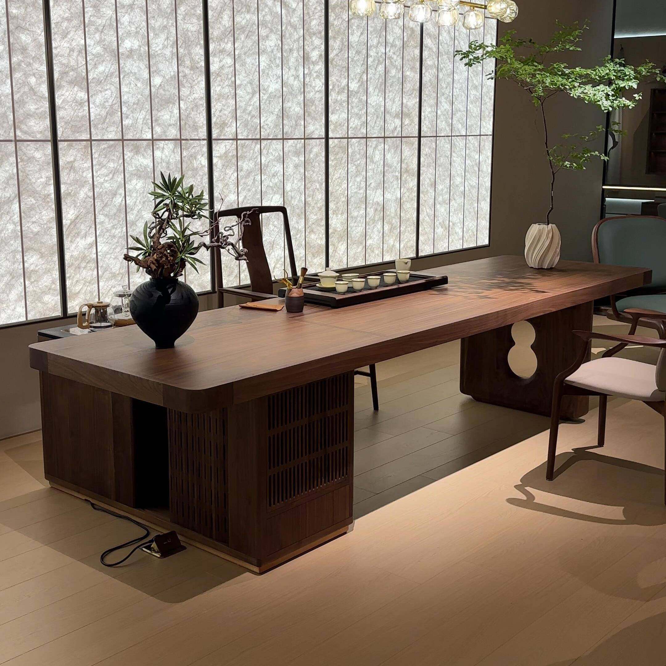 新中式茶桌北美黑胡木茶台实木泡茶桃茶桌轻奢现代高级BNZ办感公,住宅家具,家用茶台/茶桌,淘宝优惠券,粉丝福利购,淘宝优惠卷