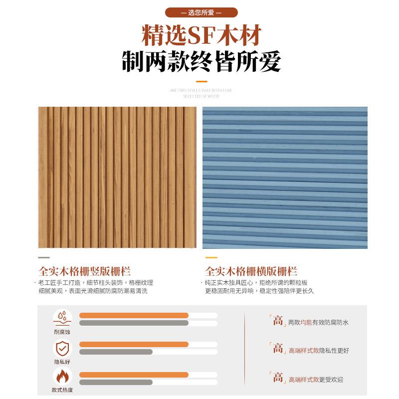 户外庭2024117院断防腐木栏围实栏花园篱笆围墙装饰室外院子隔护