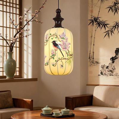 宋代美餐学床吊灯卧室头HJL灯艺绘画中国风茶室中式古风民布宿厅