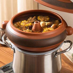 南汽鸡气锅砂云锅炖盅蒸锅盘家用盗汗电无水蒸气锅专用蒸锅火SDA