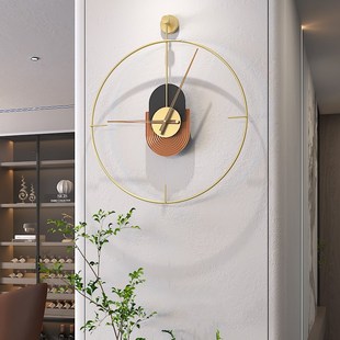 饰钟表壁挂钟客厅家用创意时钟挂墙卧室静音大气挂表 西班牙轻奢装