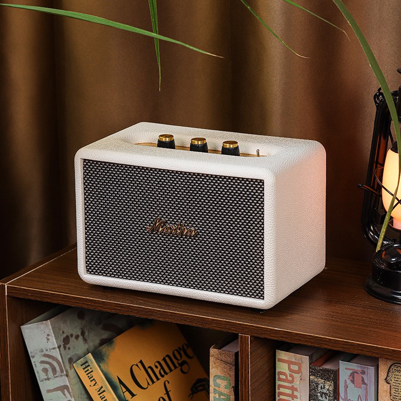 音箱模型仿真复古木质皮革音响摆件道具装饰别墅样板间摄影非真机