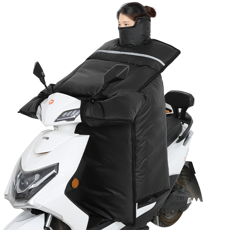 电动车挡风被冬款PU加大加厚连体摩托车三轮车防水防风被加绒保暖