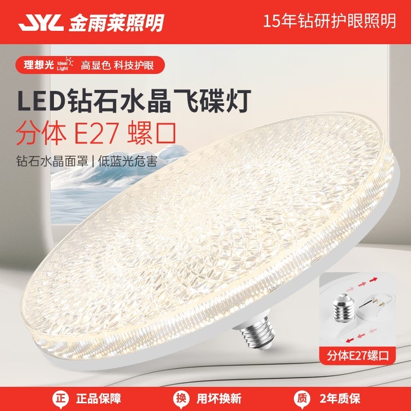飞碟灯led超亮节能E27螺纹口新款护眼水晶面罩灯泡家用客厅吊顶灯