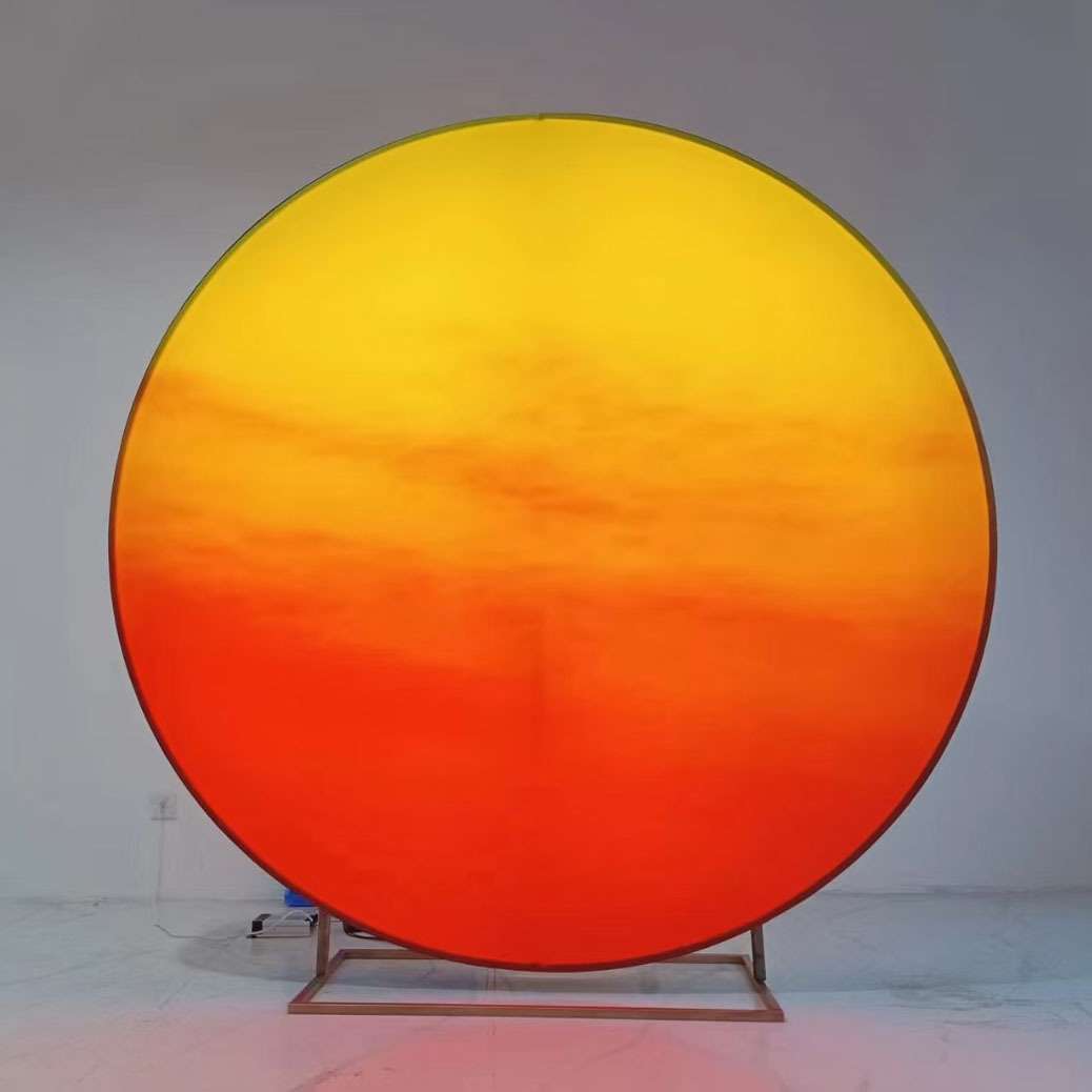 1.5米红色 圆月亮 圆月摆件 圆月亮灯箱 red moon lightbox