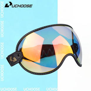 电动车风镜泡泡镜摩托车头盔护目镜复古男女通用绑带免安装可夜视