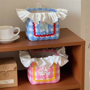 收纳篮可爱收纳筐布艺编织桌面发圈杂物收纳盒家用宿舍桌上整理盒