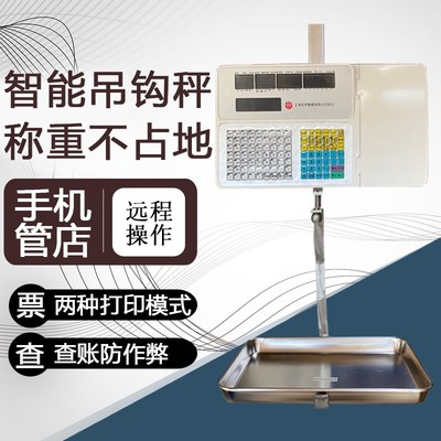 友声电子秤吊钩型收银条码秤TM-30A不干胶标签秤称重打印秤悬挂式