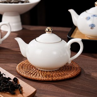 西施壶 茶壶泡茶壶家用单壶单个单人陶瓷德F化羊脂玉功夫茶具套装