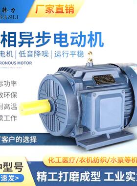 三相异步电动机全铜国标电机铁壳11/15/18.5/22/30/37/90W