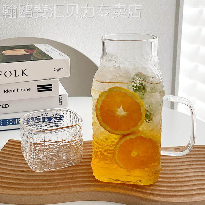覆古玻璃杯大容量1000ml耐高温饮水壶办公室家用冷水壶杯子套装
