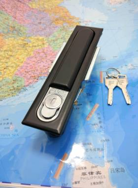 MS490黑色方锁平面锁MS818机械门锁电机箱柜门锁开关柜锁通用型