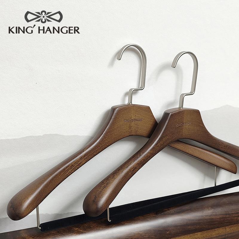 原木实木衣架子高档衣柜衣帽间专用木质复古挂大衣无痕衣撑