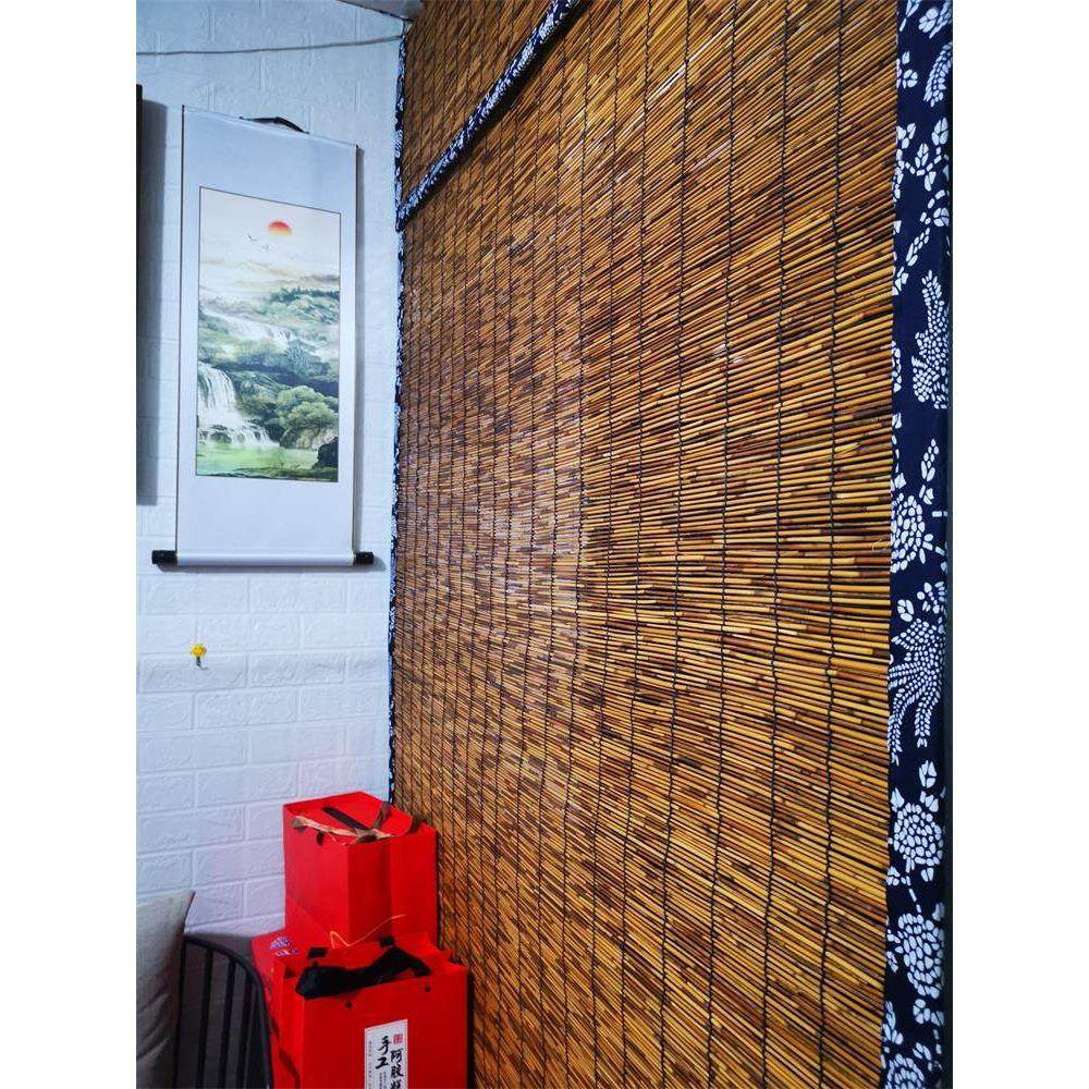 墙体装饰隔断麦草帘、芦苇帘、边缘麦草帘、门帘、芦苇帘保温直播