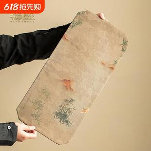 禅意轻奢高端干泡台防水茶桌垫布茶垫 榜盛香云纱茶席垫子新中式