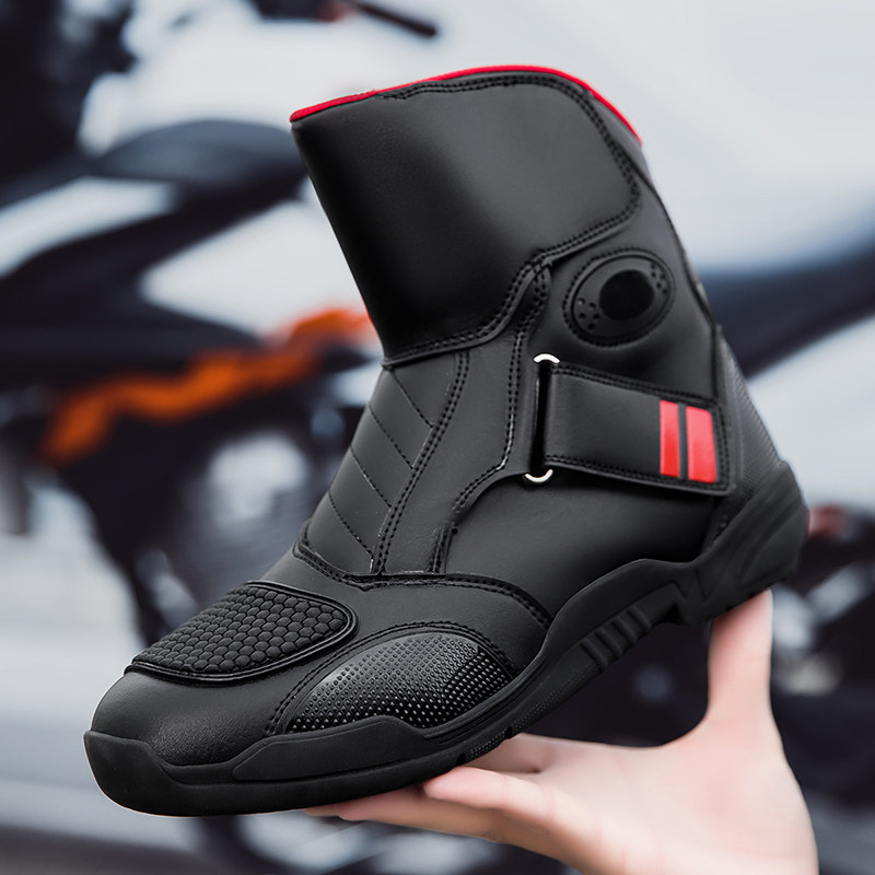 摩托车骑行靴男女款防水防滑真皮复古越野竞技公路赛车防摔机车鞋
