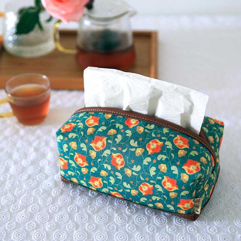 布奏车载纸巾盒客厅高级感车上抽纸盒汽车纸巾套布艺纸巾袋家用