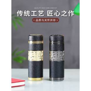 【正品官方旗舰店】保温杯男款大容量宜兴全紫砂内胆泡茶子高档男