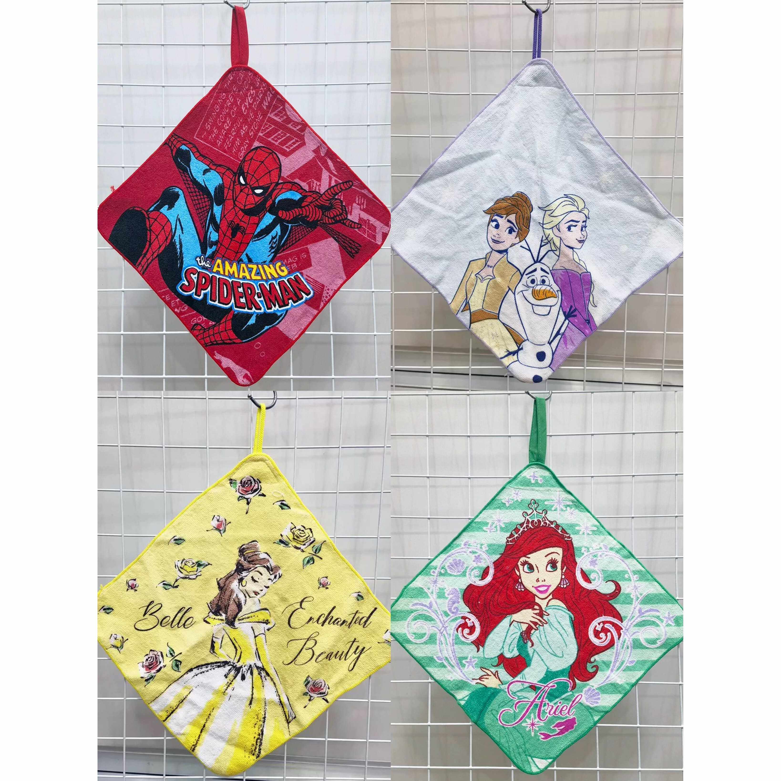 【官方旗舰店】洗澡毛巾纯棉幼儿园中小童挂绳男女童卡通可爱方巾