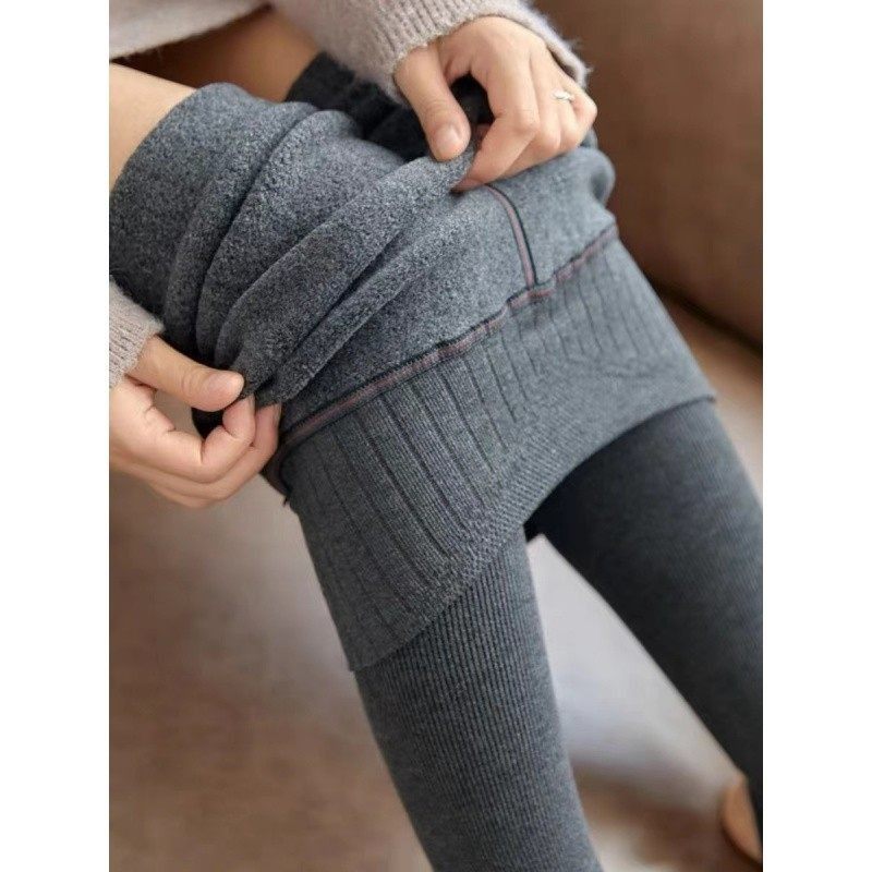 羊脂绒打底保暖裤高腰收腹提臀瘦腿裤加绒连袜裤