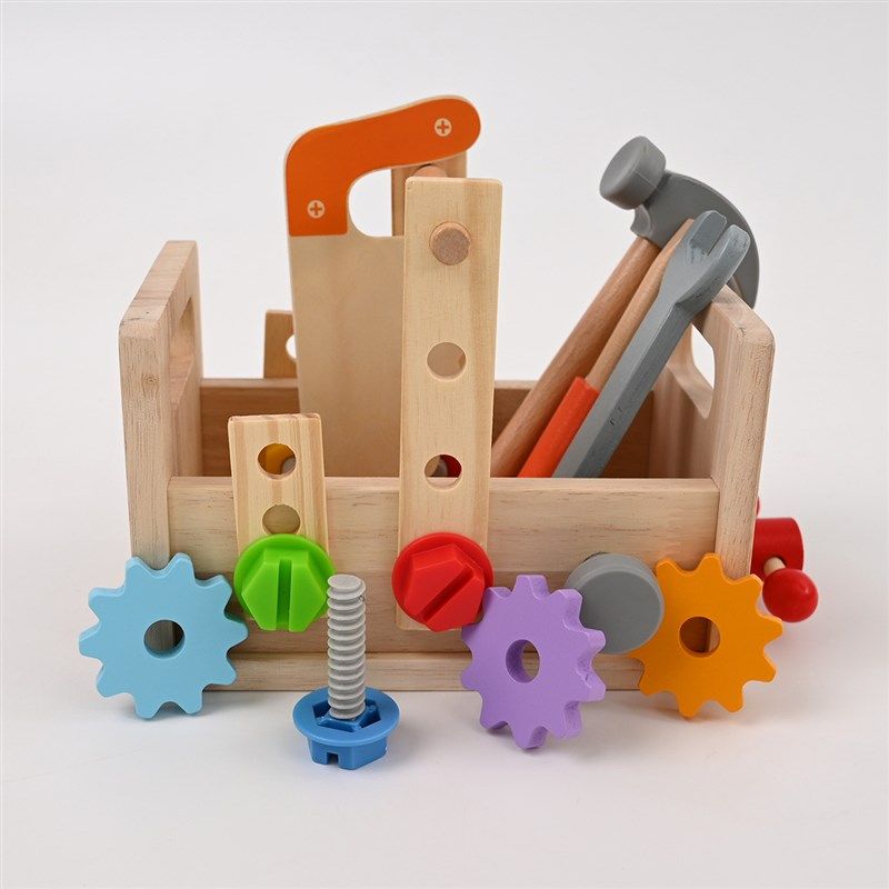 儿童木质益智 篮过家家拧螺丝拆组装 修理拆装工具箱,玩具/童车/益智/积木/模型,螺母拆装/组合玩具,淘宝优惠券,粉丝福利购,淘宝优惠卷