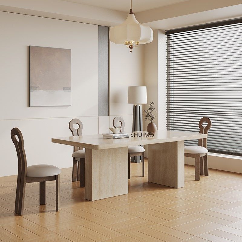 德利丰法式复古洞石岩板餐桌椅现代家用设计师样板房中古餐桌,住宅家具,岩板餐桌,淘宝优惠券,粉丝福利购,淘宝优惠卷