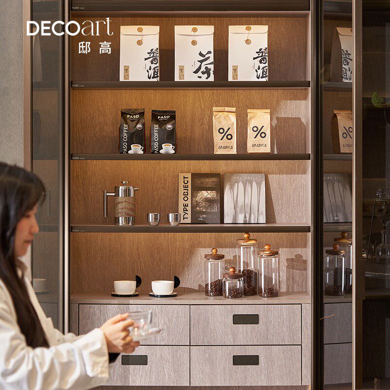 邸高家居 咖啡厅题迷你咖啡店吧台收银台背景柜氛围装饰