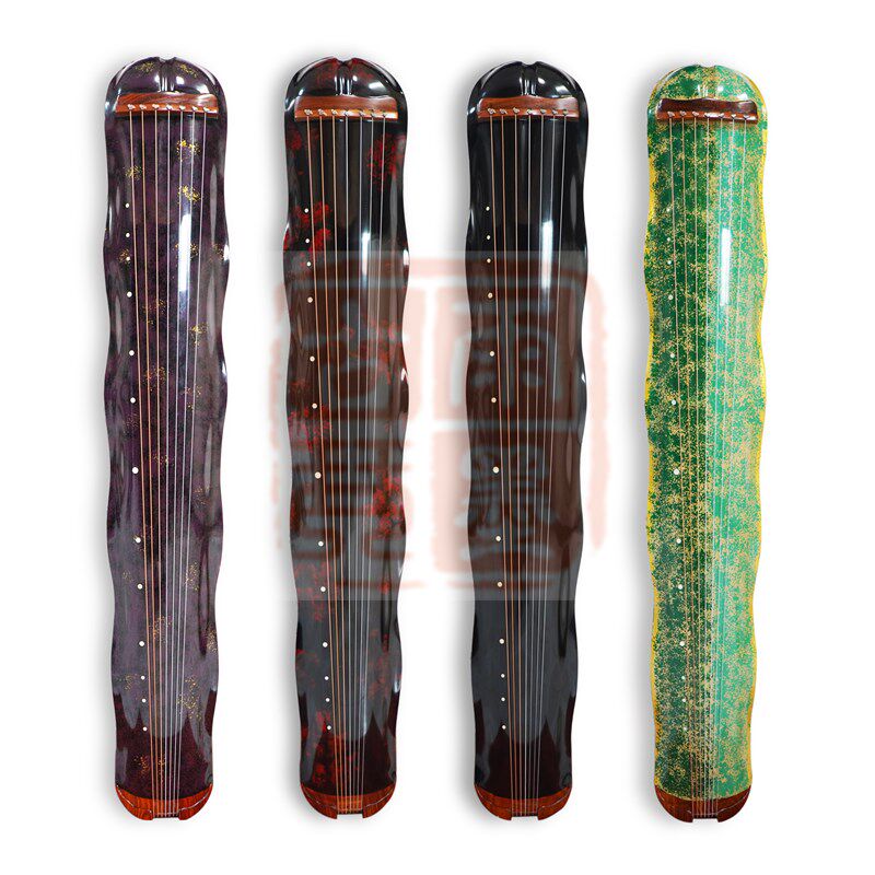 洒蕉叶式古琴老杉木演奏级生漆纯手工初学者七弦送古琴桌凳