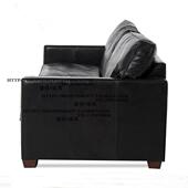 比利时法式 乡村铆钉油蜡皮三位沙发酒店咖啡厅影楼沙发家具