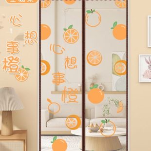 卡通高档全磁条静音纱门免打孔隔断帘家用卧室魔术贴防蚊门帘 夏季