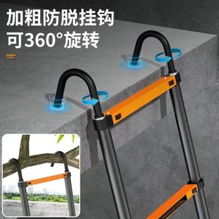收缩楼梯4米竹节靠墙折叠3家用升降阁楼爬梯工程便携直梯伸缩梯子