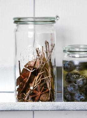 德国制造WECK 圆柱系列玻璃罐腌制食物密封罐储存罐含密封圈和夹