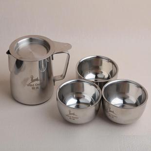 不锈钢迷你功夫茶具套装 户外旅行茶具便携式 野外烧水泡茶壶快客杯