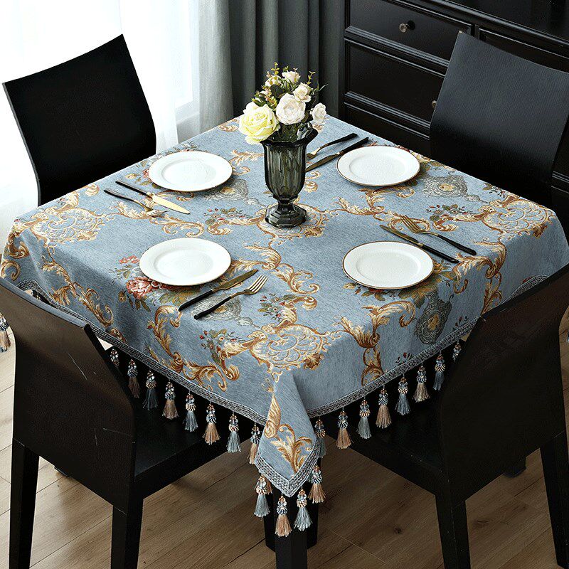 欧式正方形麻将桌布布艺八仙桌垫台布客厅茶几餐桌布方几盖布