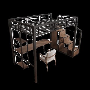 上床下桌床阁楼床复式二楼架床上下铺儿童子母床树屋小户型