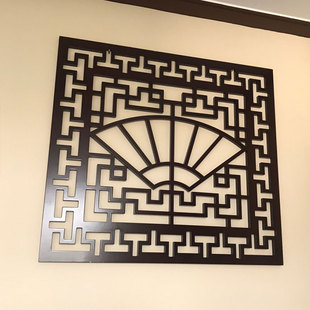 镂空 悬吊式天板窗格实木假窗剧本杀塑料格雕刻定制