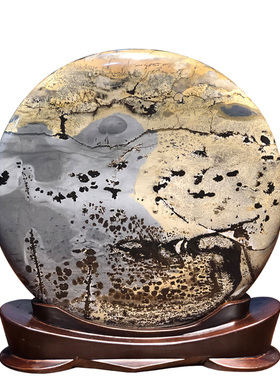 业礼品石头广西国画石桌面靠山石办公室客厅玄关装饰品