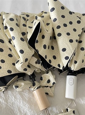 mho草间弥生~波点系定制自动晴雨两用折叠遮阳太阳黑胶雨伞女伞