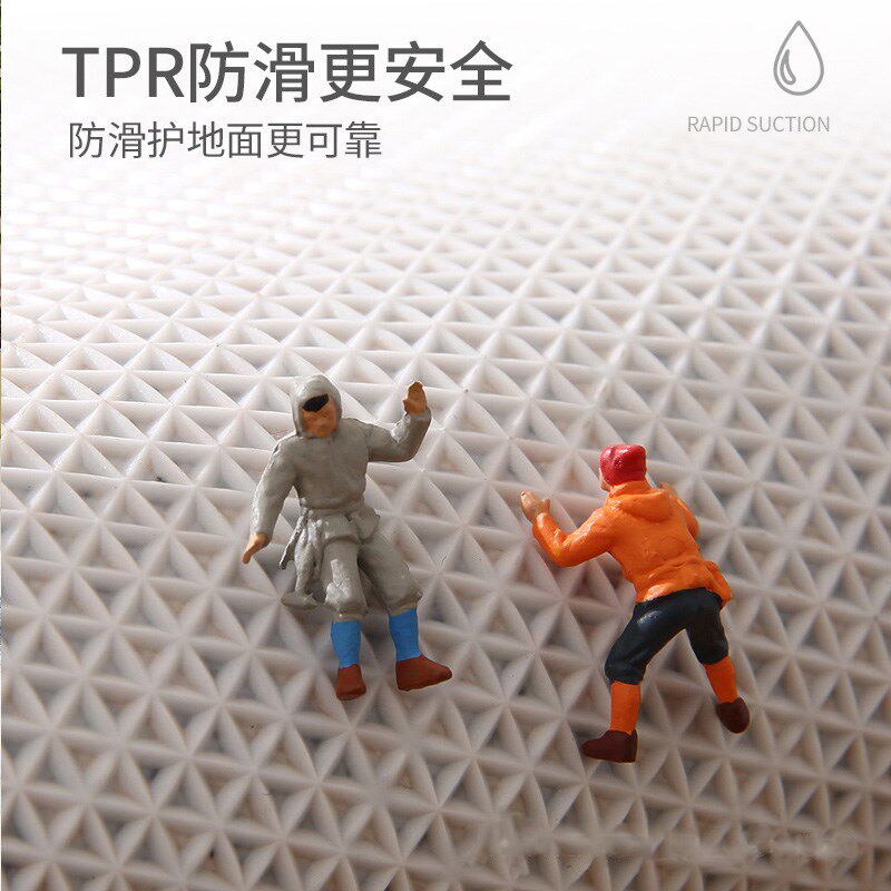 现代浴室吸水速干地垫洗手间防滑垫纯色加厚长毛绒地毯