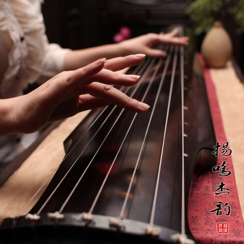 扬鸣杰韵】演奏级百年老杉木仲尼伏羲古琴 纯生漆纯手工送琴桌